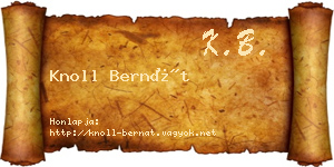 Knoll Bernát névjegykártya